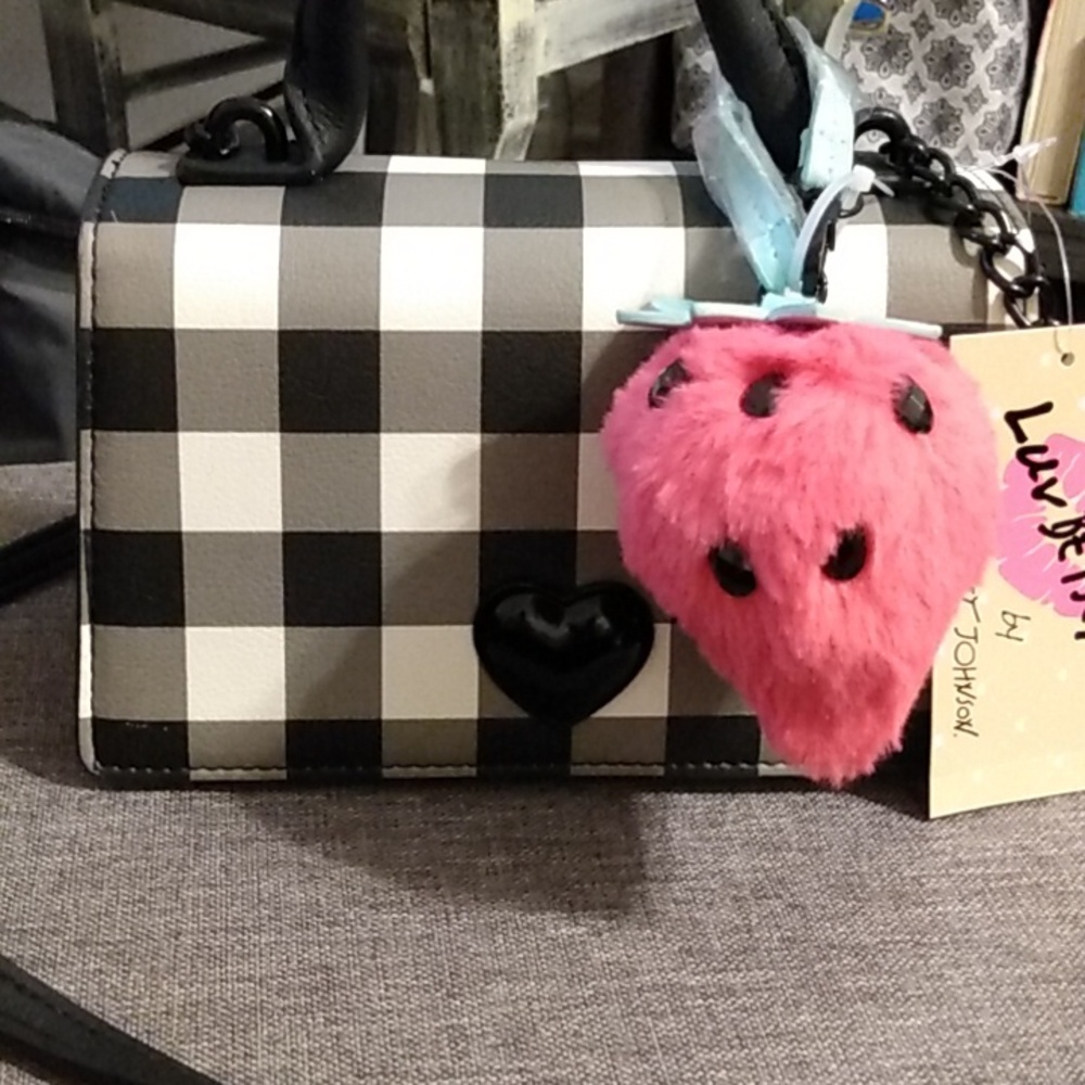 Betsey Johnson Buffalo Plaid  Evie Crossbody/Top Handle - Picture 2 of 11